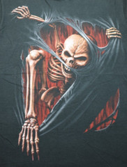 Spiral Direct Skeleton Rip Men’s Medium Black T-Shirt Skull Reaper Biker Gothic