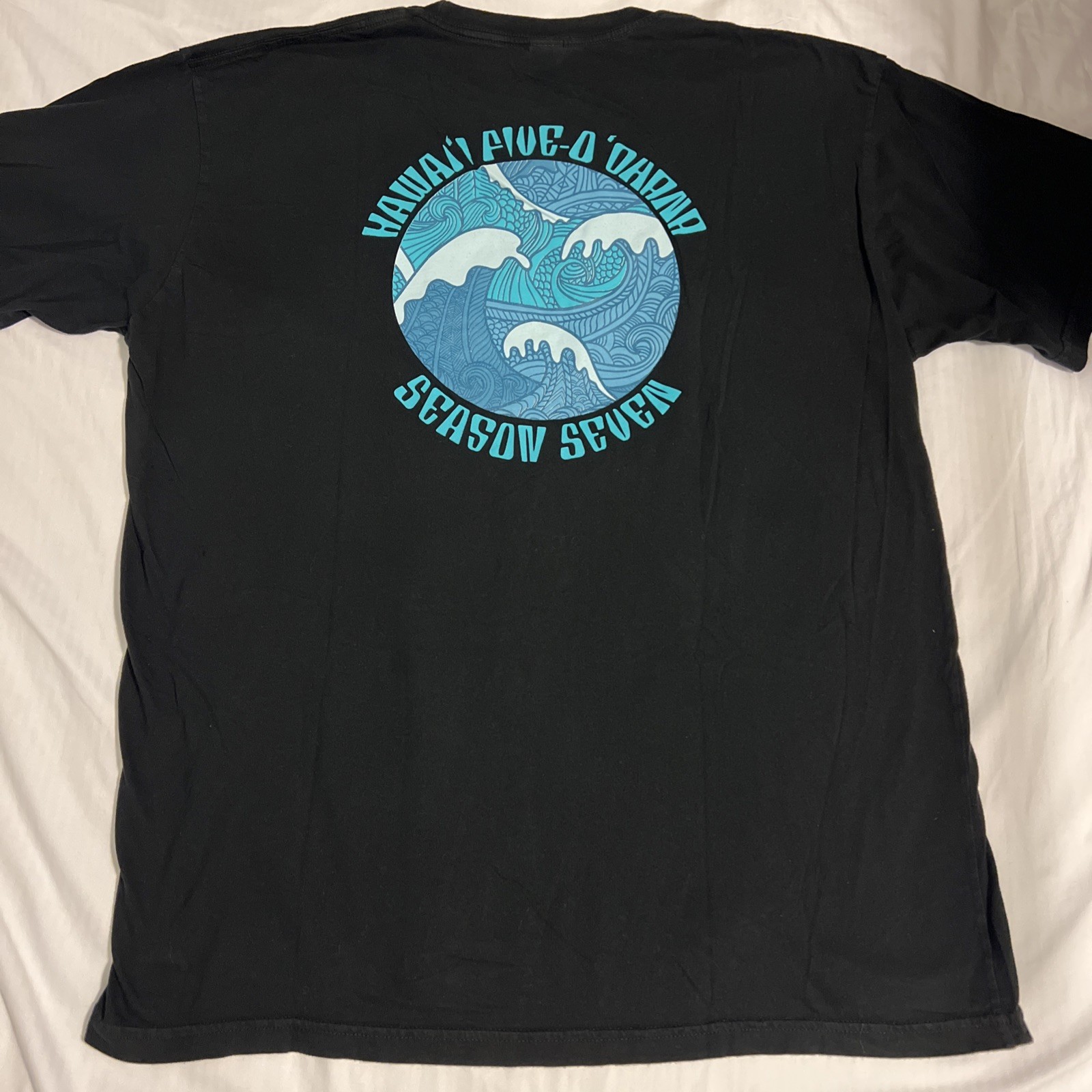 Hawaii Five-O Ohana Season 7 Seven T-shirt 2XL Filmed In Hawaii Black Blue Waves
