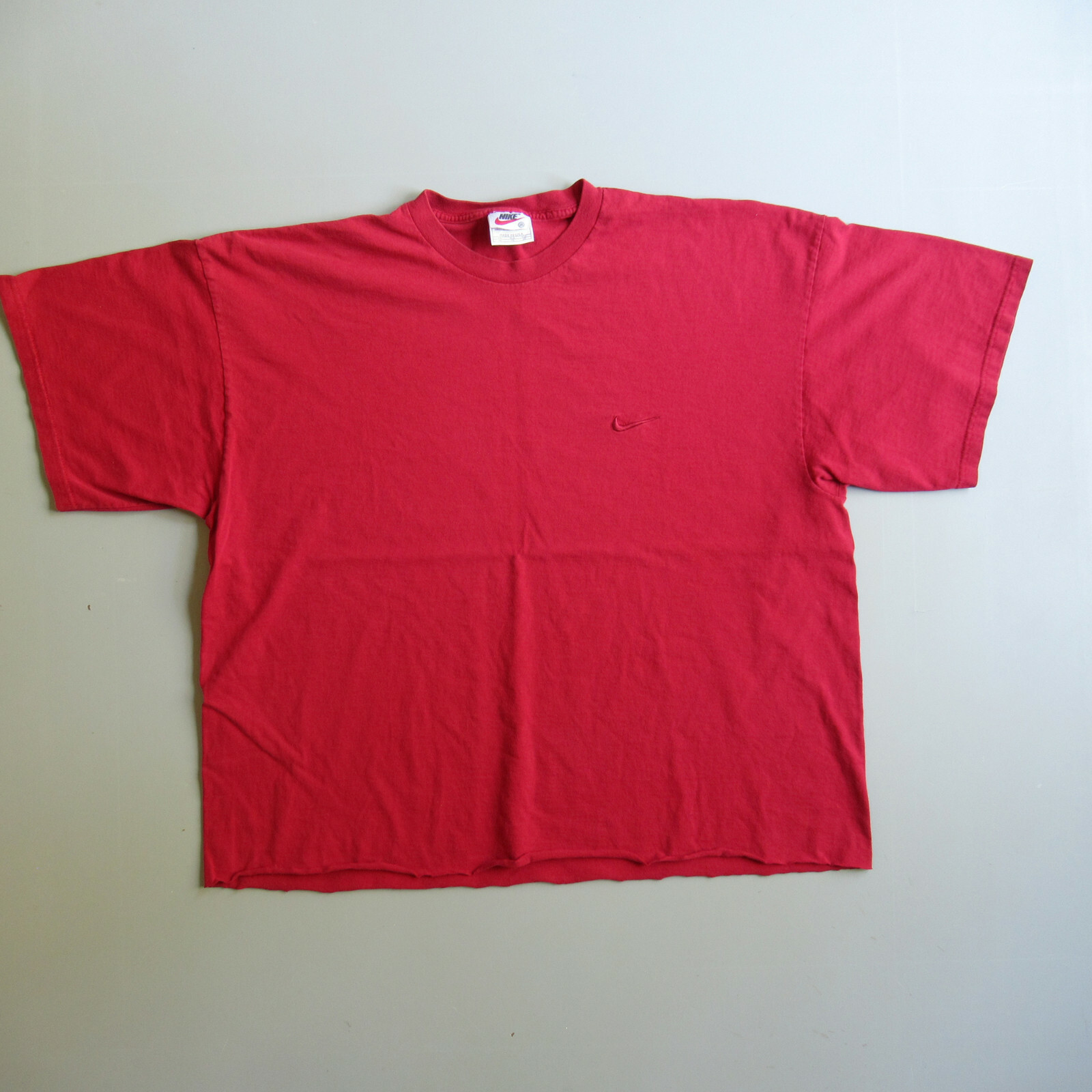 Vintage Nike Tee T Shirt Made USA Plain Hem Cut normcore dad xxl