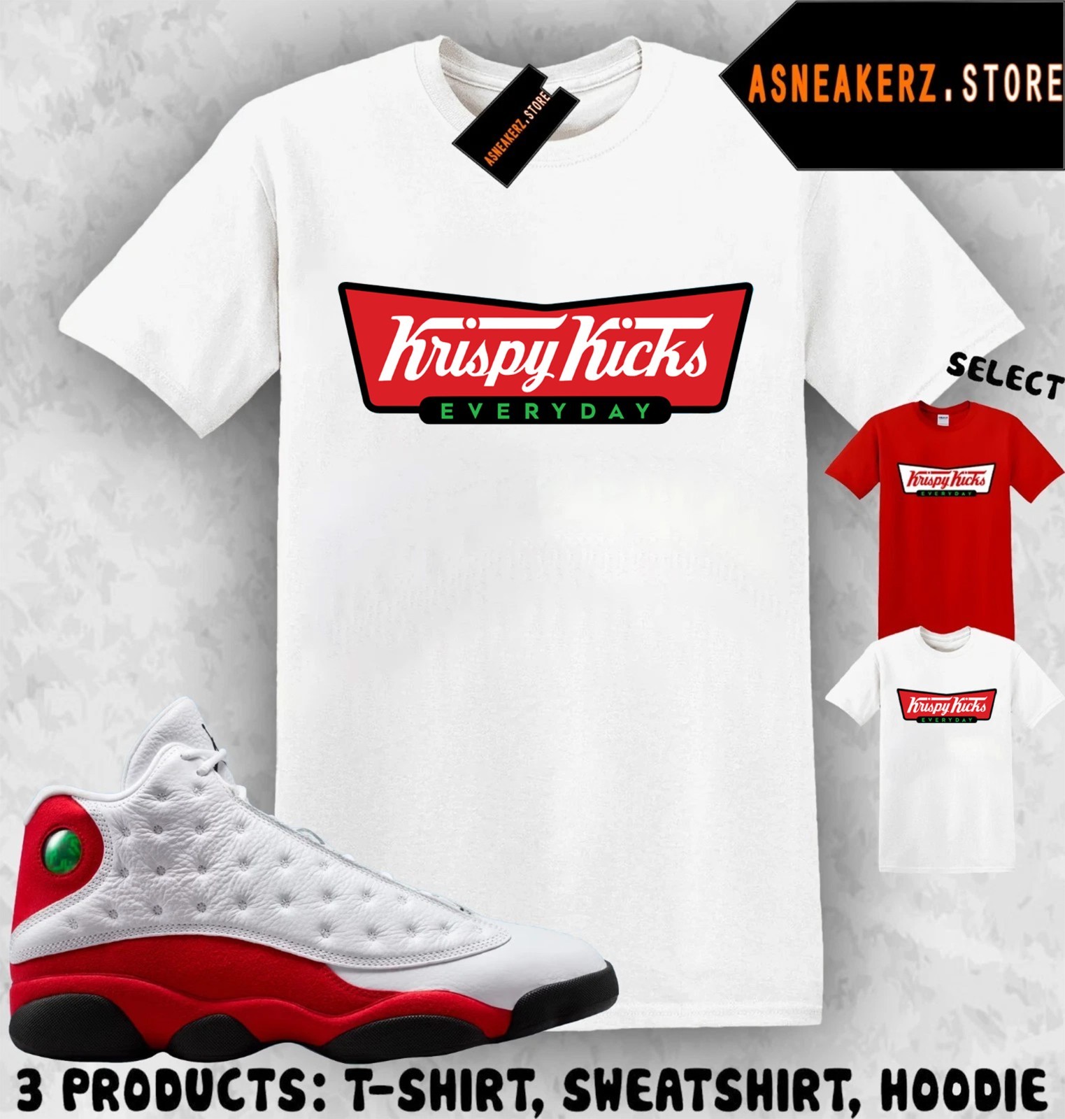 Tee Shirt Matching AJ 13 Chicago 2026 To Match Sneaker Krispy Kicks T-Shirt