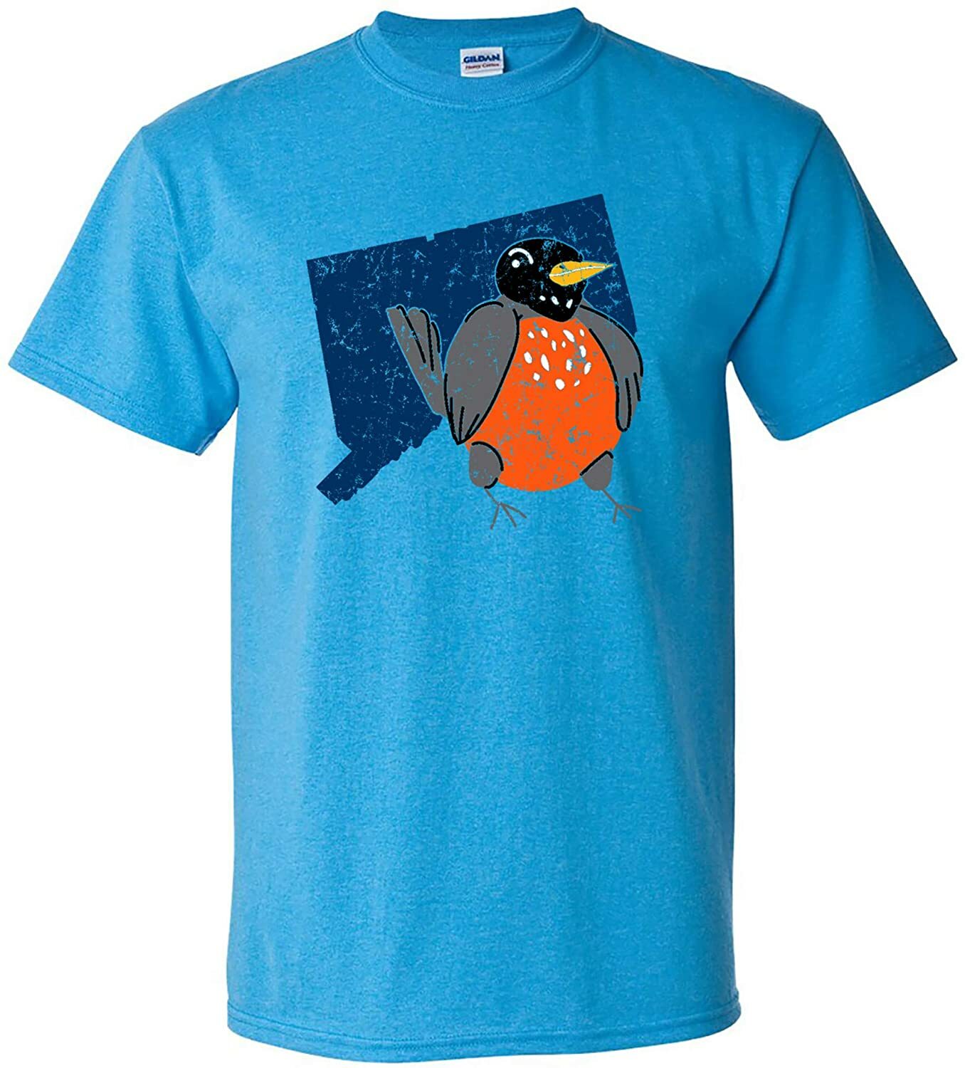 Connecticut State Bird – Classic City Animal Lover T Shirt – Heather Sapphire