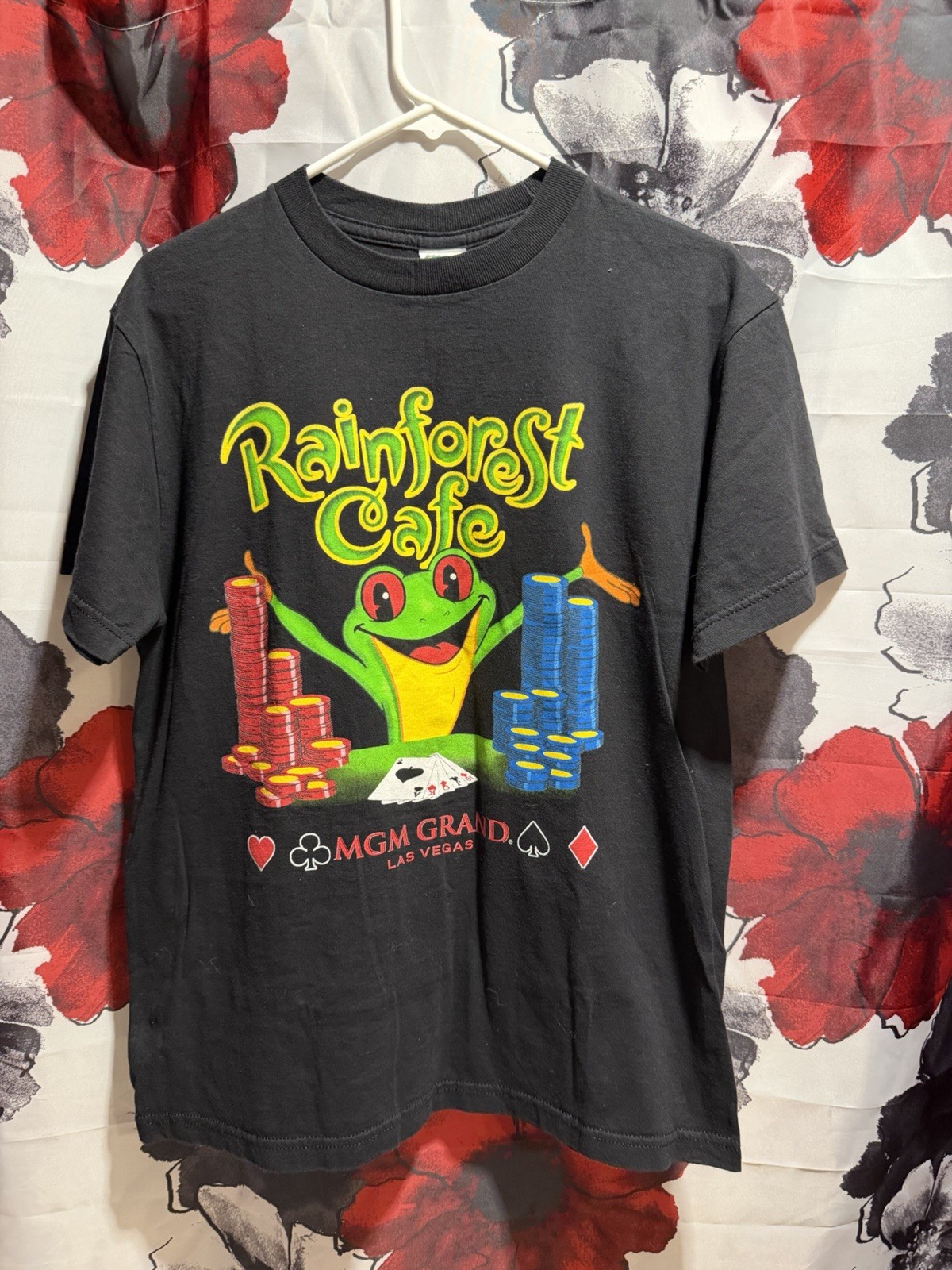 Rainforest Cafe Frog T-Shirt MGM Grand Las Vegas Poker Graphic Men’s M