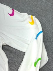 Nike Just Do It Long Sleeve Tee White L Multicolor Swoosh Logos