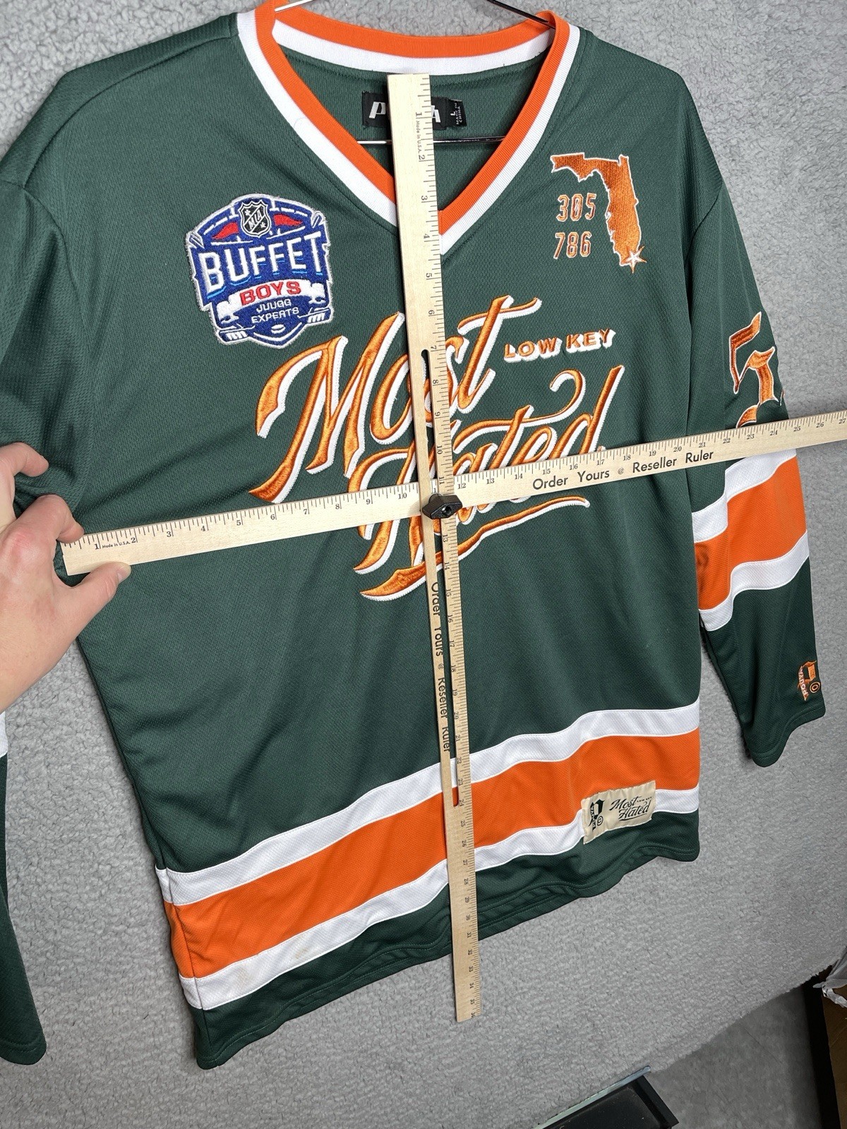 G59 records Pouya Mens jersey large most wanted low key green orange miami gallery