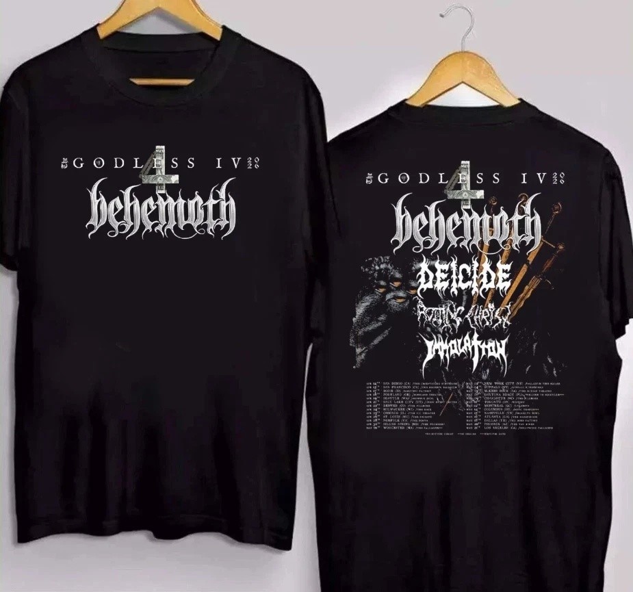 New!!! Behemoth The Godless IV Tour 2026 T-Shirt Reprint
