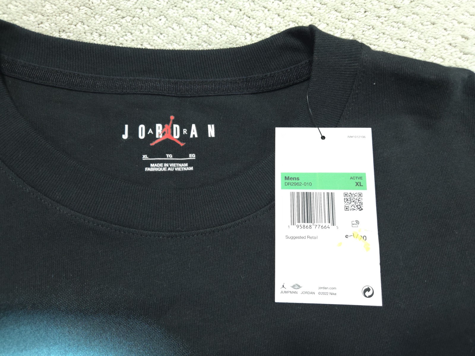 Jordan J Balvin Shirt Mens XL Black Streetwear Collab Graphic Medellín Sunset gallery