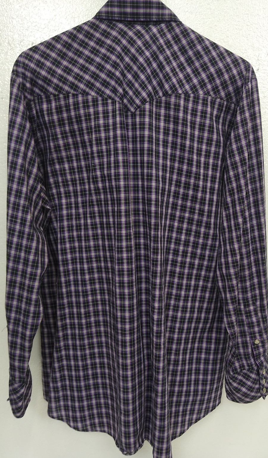 MILLER WESTERN WEAR Stud Snap Close Lg Sleeve, 3 snap cuff SZ161/2-34 BLUE PLAID gallery
