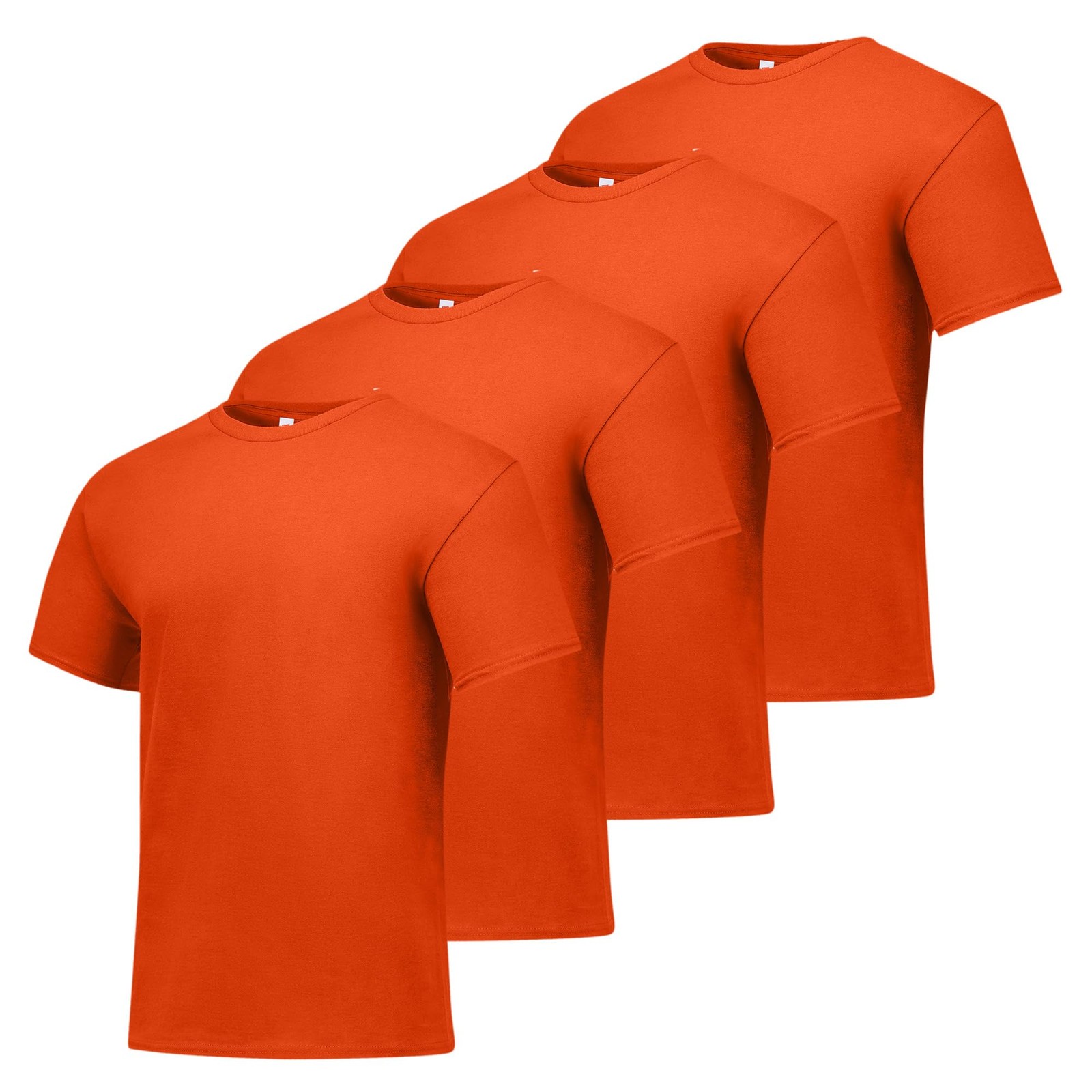 4-pack Mens Essentials Short Sleeve 100% Cotton T-Shirt 2X-Large Big Orange gallery