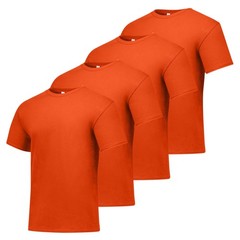 4-pack Mens Essentials Short Sleeve 100% Cotton T-Shirt 2X-Large Big Orange