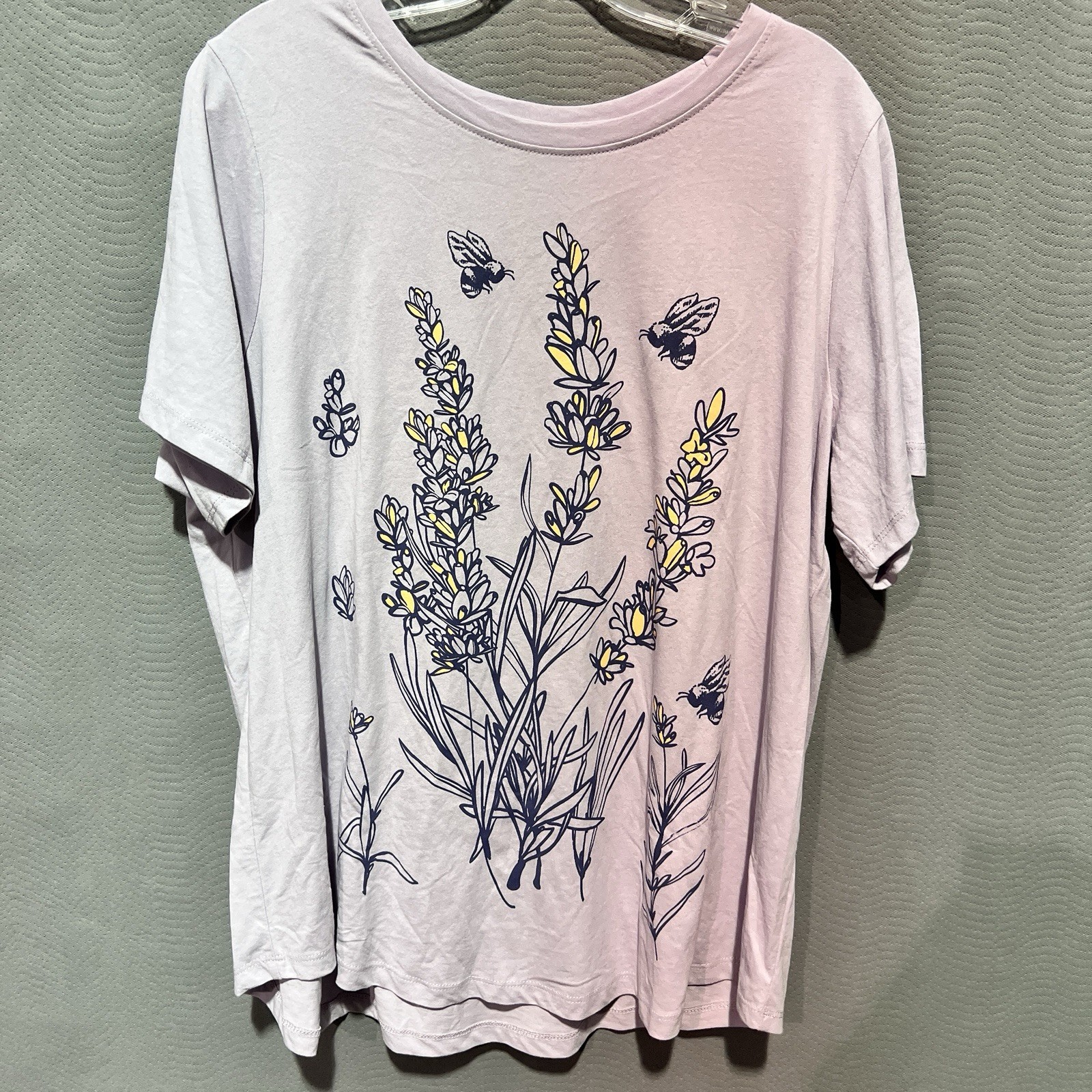 Mighty Fine Purple Flower design T-shirt Size 0X BR2026 gallery