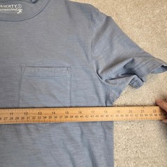 Faherty Sunwashed Organic Cotton Pocket Tee Mens Small Blue Crewneck Slub Shirt