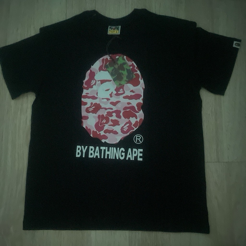 A Bathing Ape BAPE Black Ape Head Logo Graphic Tee Regular Fit Cotton L gallery