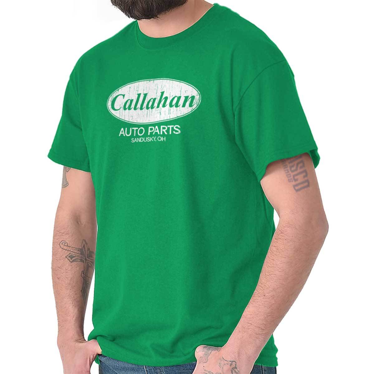 Funny Car Mechanic Gift Callahan Auto Parts Womens or Mens Crewneck T Shirt Tee gallery