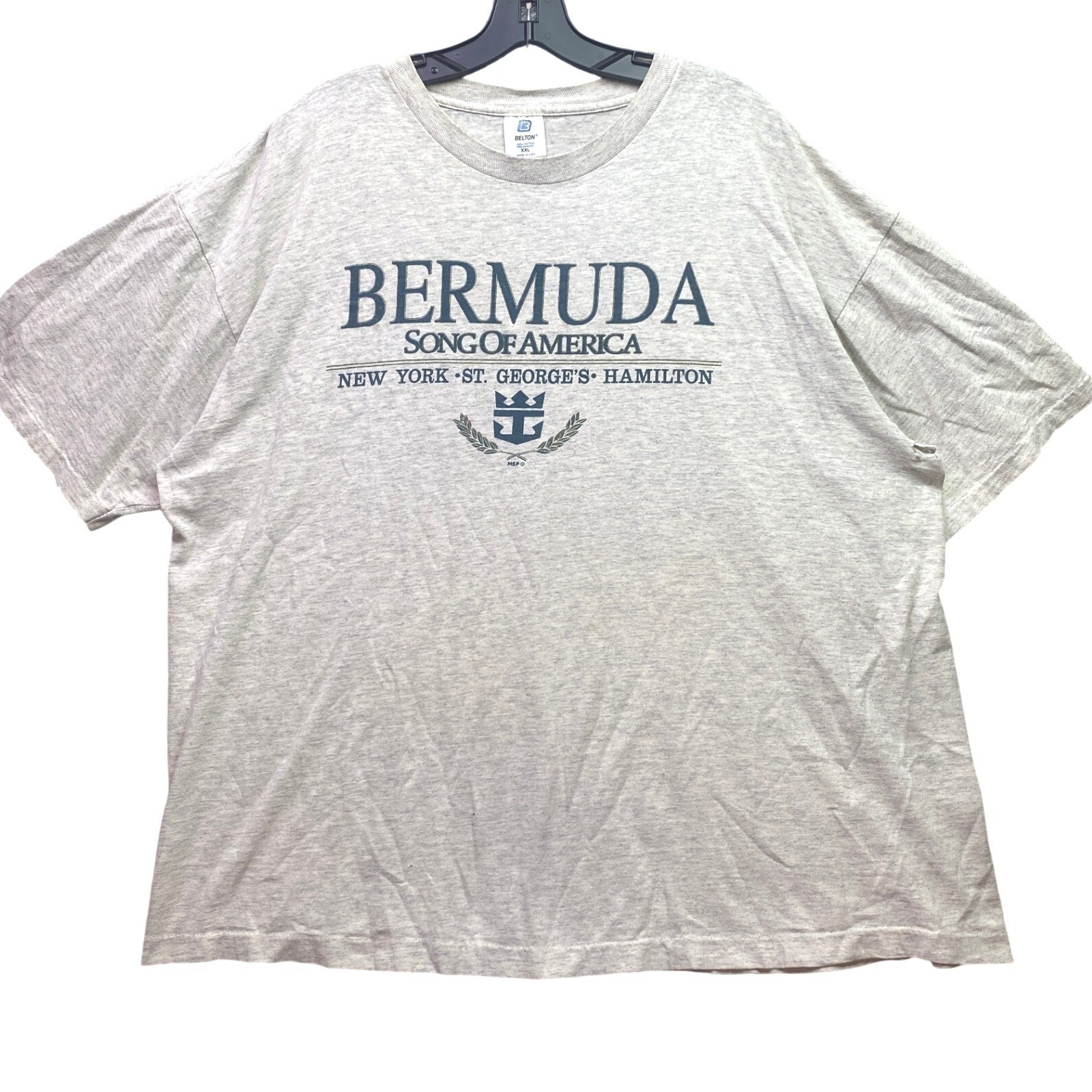 VTG Bermuda Shirt Mens 2XL Spell Out Single Stitch Grunge Nautical Streetwear gallery