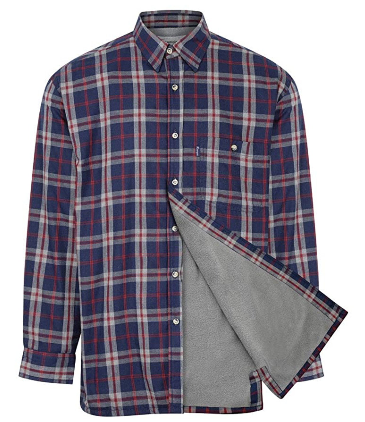 Champion Mens Check Stroud Winter Warm Country Mirco Fleece Lined padded Shirt gallery