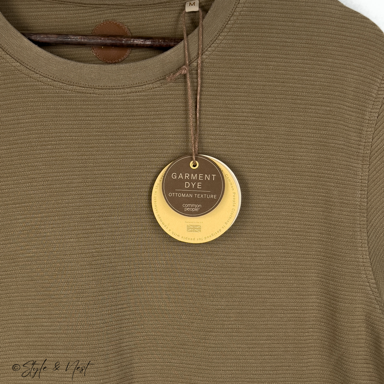 Common People Waffle Knit Tee Medium Coco Brown Cozy Ribbed gallery