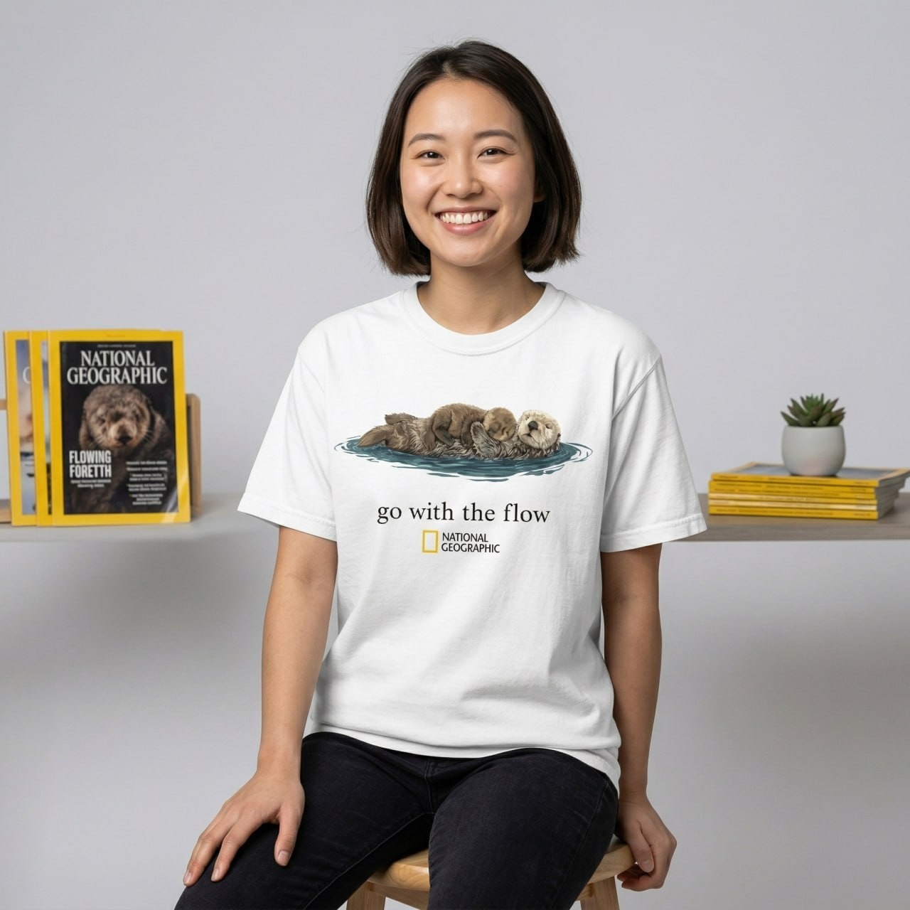 National Geographic Sea Otter Comfort Colors 1717 Go With Flow Shirt. gallery