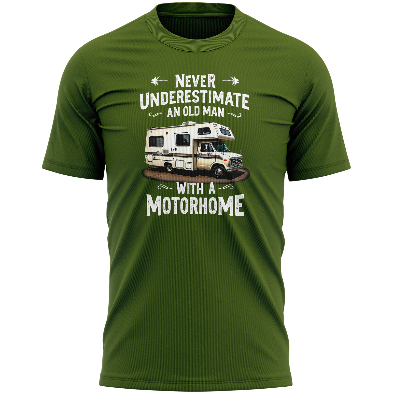 Old Man Motorhome Humour T Shirt Never Underestimate An Old Man With A Motorhome