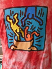 Goodie Two Sleeves Keith Herring Graphic Tee, Red/White Tie-Die