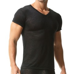 Sexy Ultra-thin Men’s Undershirts Casual Short Sleeve Basic Daily T-shirts Tops