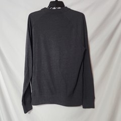 New Era T-Shirt 1/4 Zip Pullover Cotton Blend Long Sleeve Gray Medium