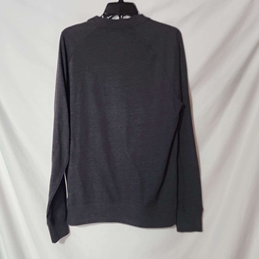 New Era T-Shirt 1/4 Zip Pullover Cotton Blend Long Sleeve Gray Medium gallery