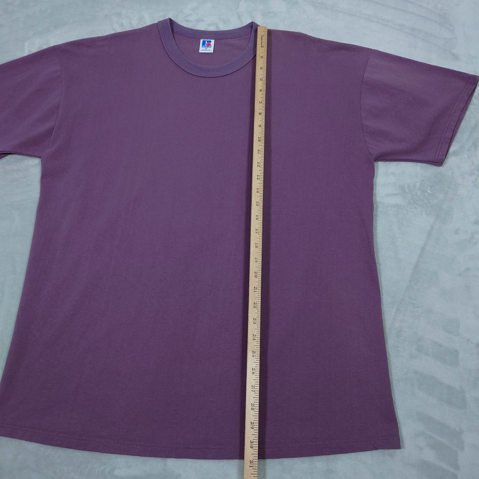 Vintage Russell Athletic T Shirt Mens XL Purple Blank Tee Made USA Crewneck 90s gallery