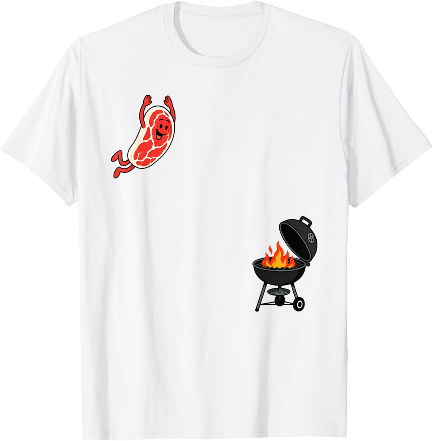 Steak Dive Funny Flying Steak BBQ Grilling Cartoon Humor Unisex T-Shirt