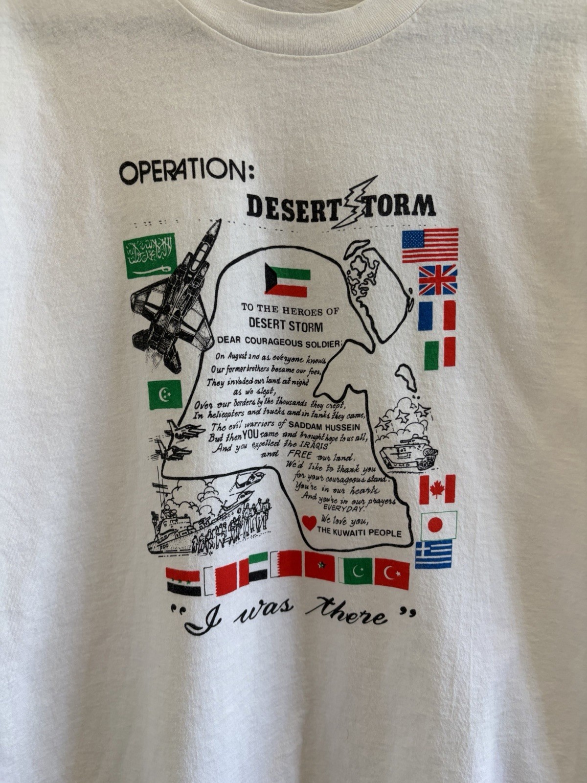 Desert Storm 1991 Letter From Kuwait Military Art Graphic Hanes T-Shirt Men's L gallery