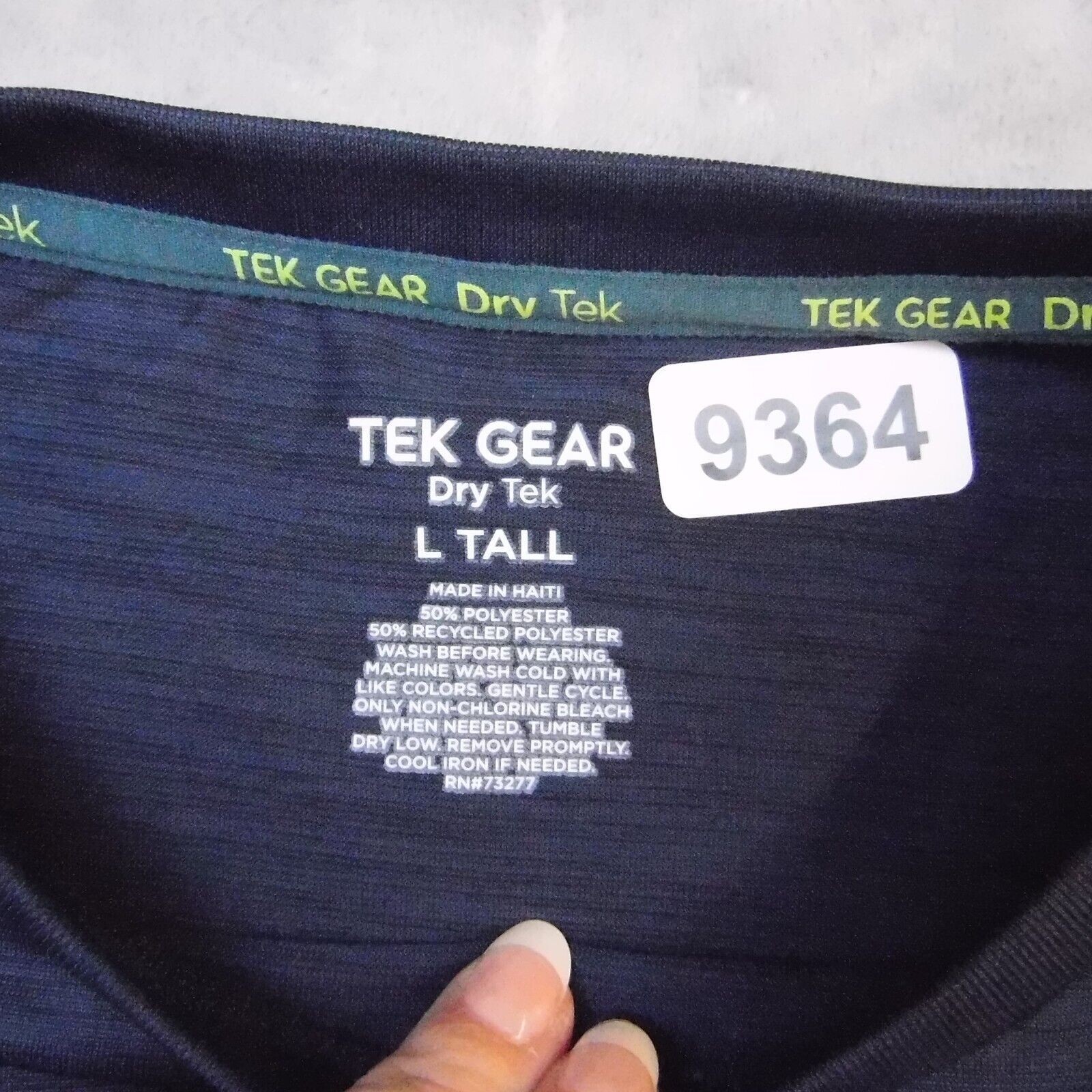 Tek Gear TShirt Mens Large Blue Lightweight Casual Dry Tek Tall Athletic Active gallery