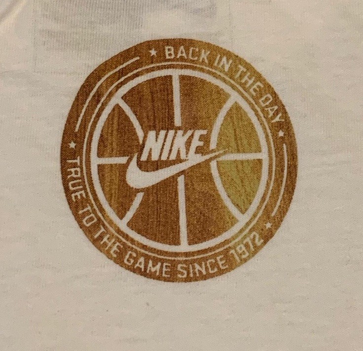Nike Basketball, True to the Core, White Adult XL Graphic Swoosh Logo Tee Shirt gallery