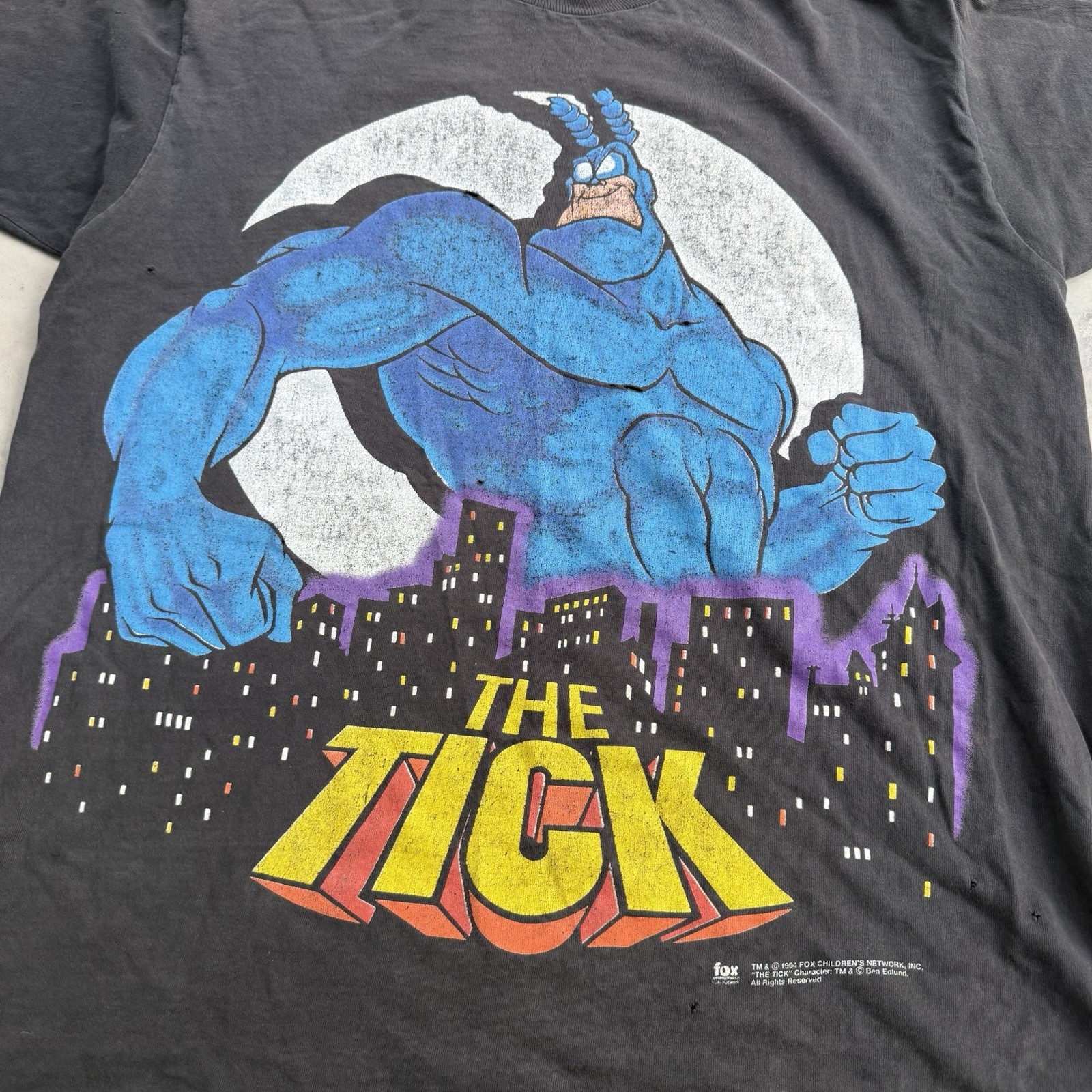 Vintage 90s 1994 The Tick Fox Super Hero Cartoon Shirt Size Xl Grunge Tv Promo gallery
