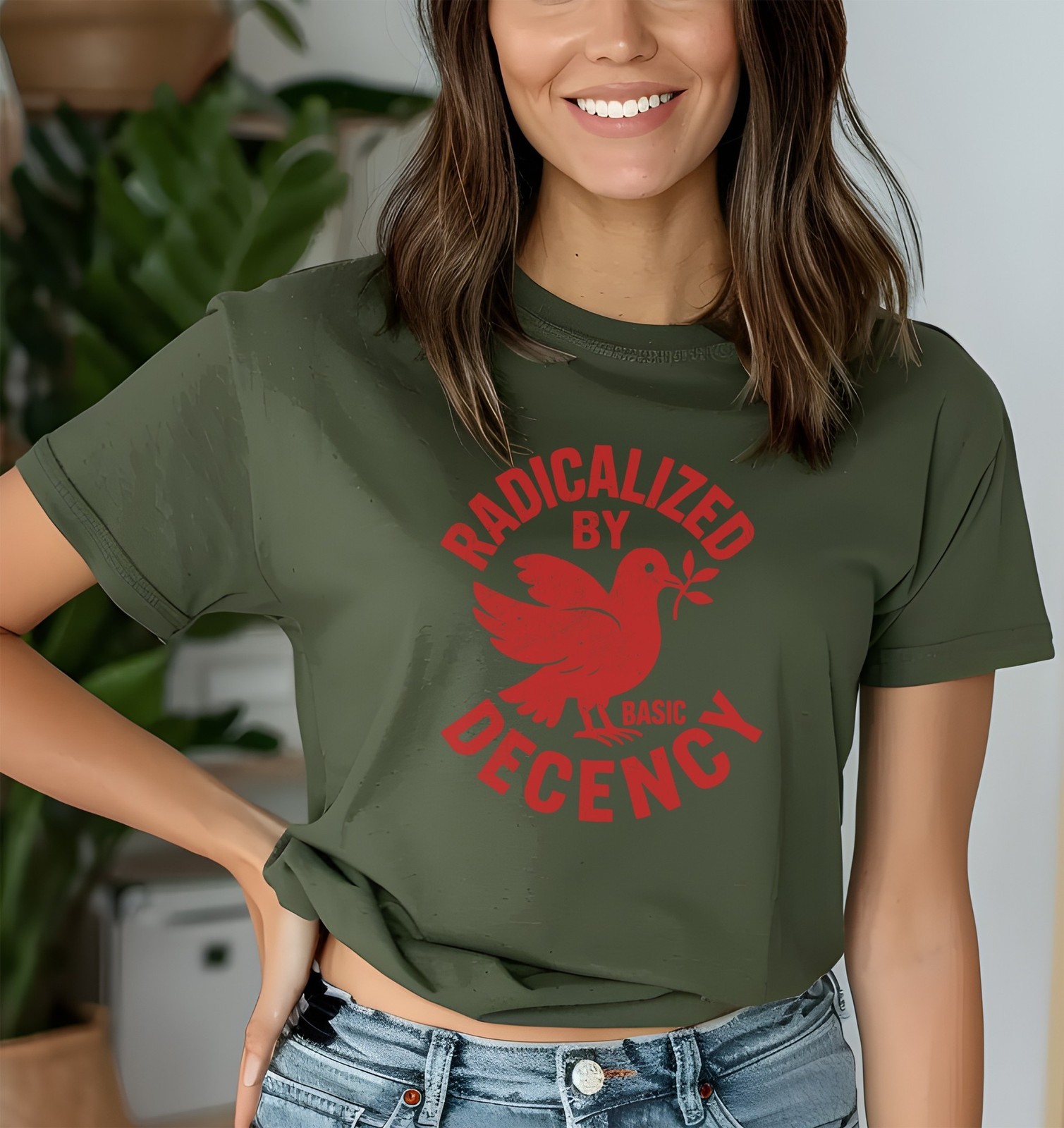 Radicalized By Basic Decency T-Shirt, Peace Dove, Political Tee, Equality Shirt, gallery