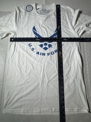 NWT Defect Last Photo U.S. Air Force Rapid Dominance T Shirt White Blue Men Sz S