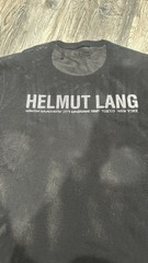 Helmut Lang Men’s Black Mesh Logo Crew Neck Short Sleeve T-Shirt L