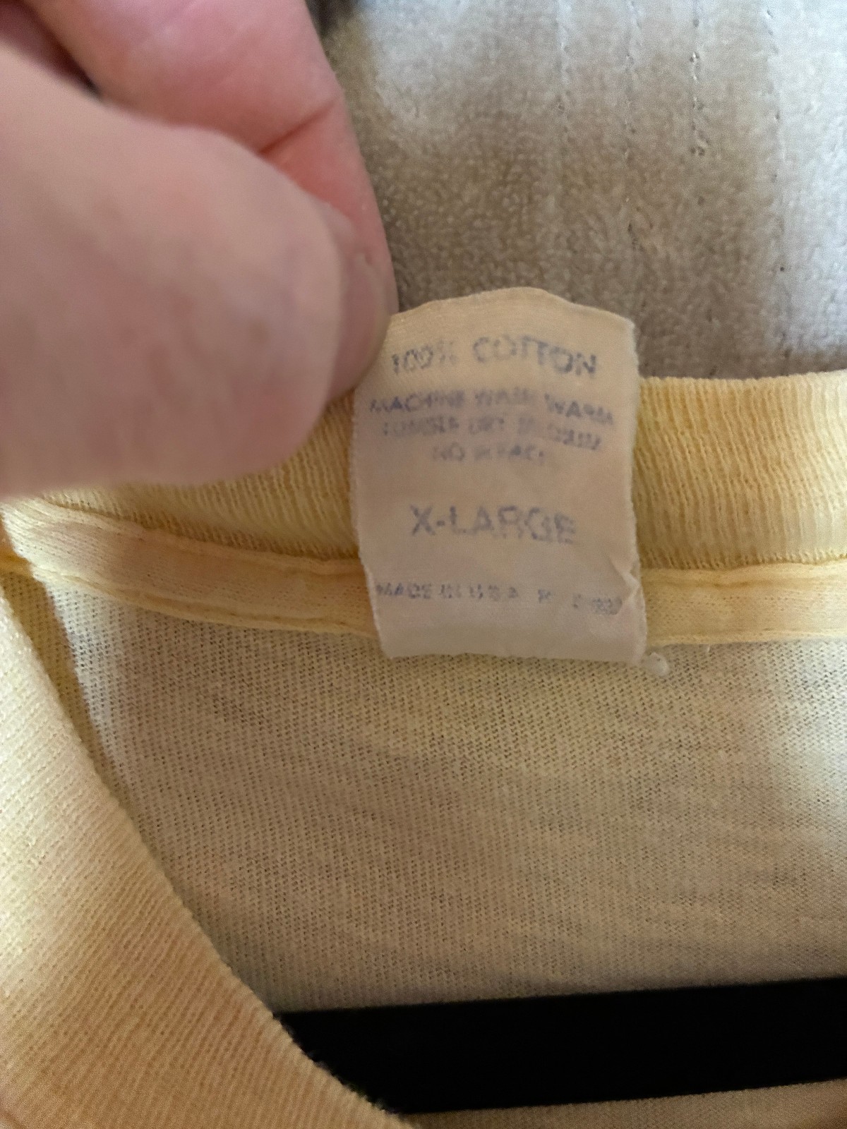 RARE True Vintage Nike 1970's "Pinwheel Tag" T-Shirt Yellow XL Made in USA Faded gallery