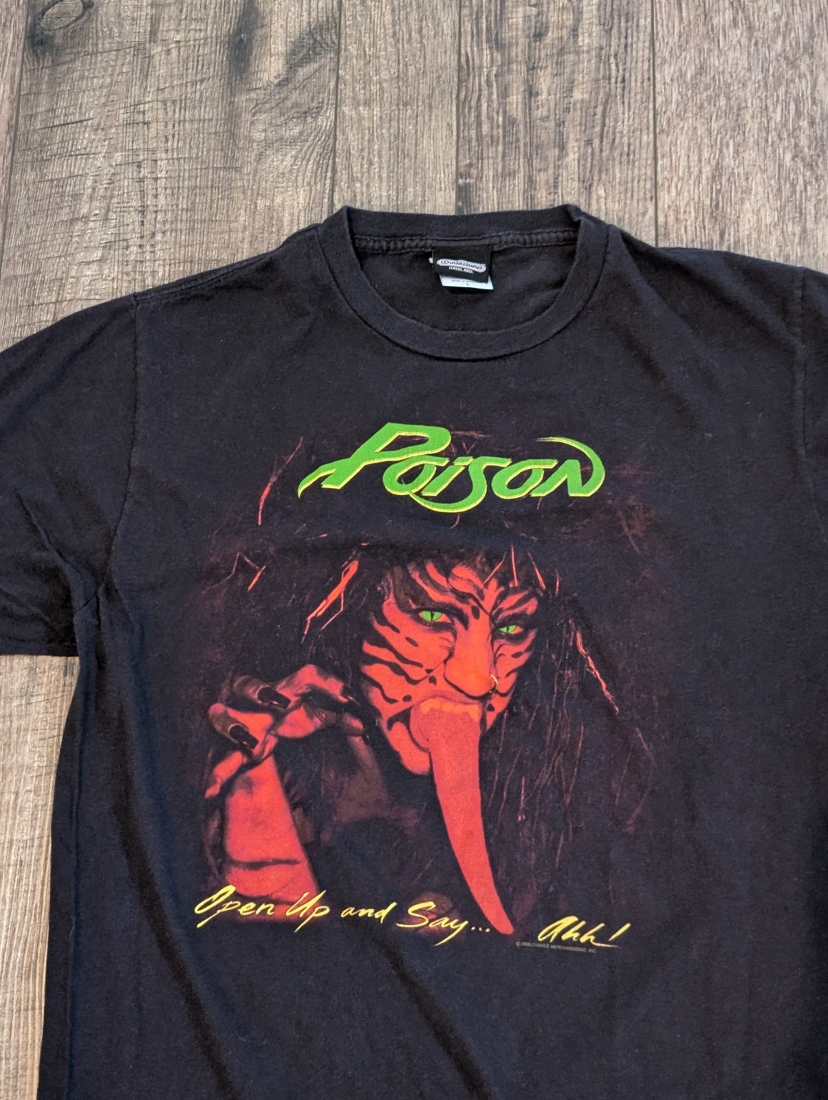 Poison Shirt Men L Winterland Black Open Up and Say Ahh Tour 1989 Graphic Band