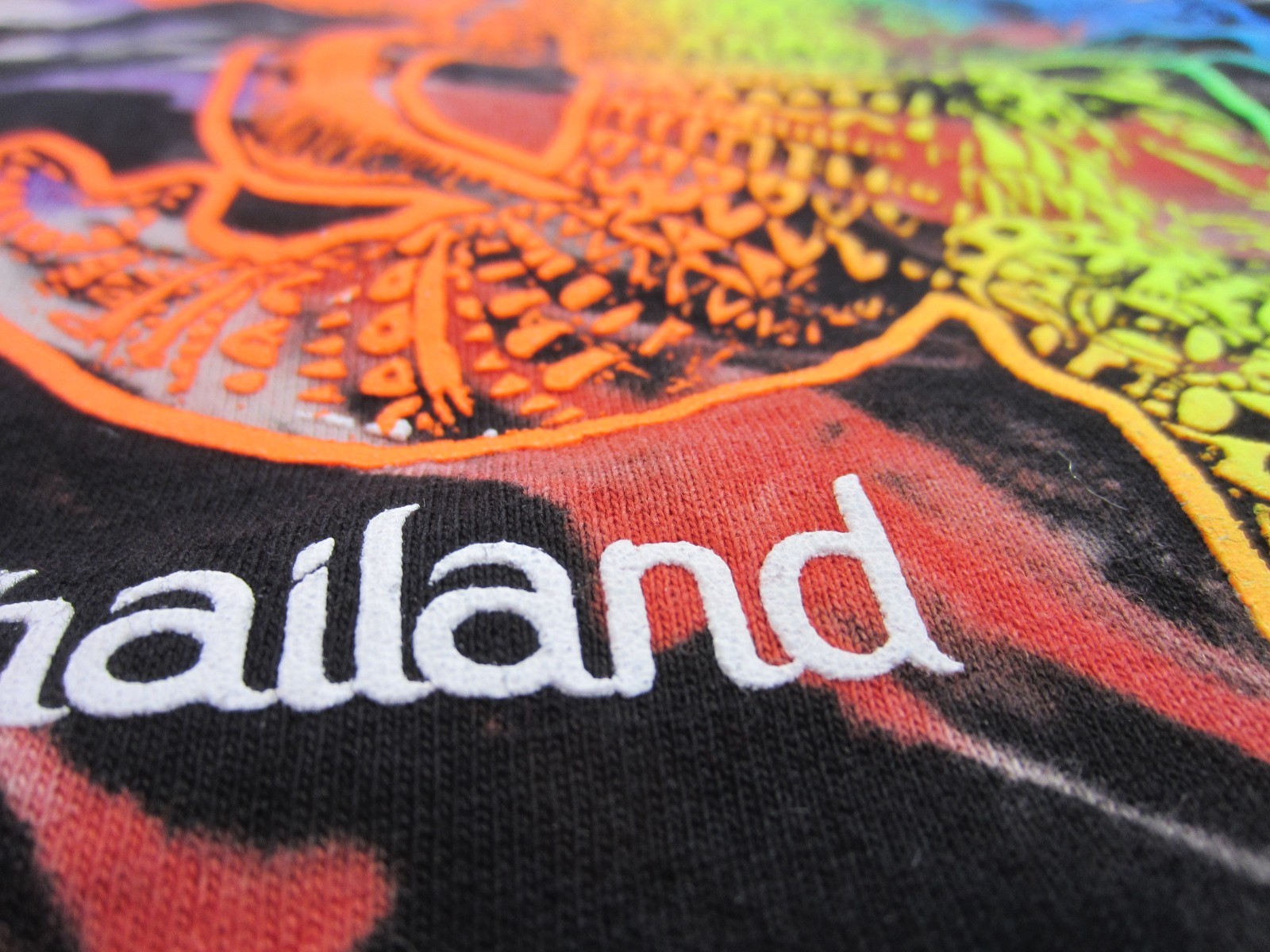 Vintage Y2K Thailand T-Shirt SLIM LRG Elephant AOP Graphic Tie Dye WILD! gallery