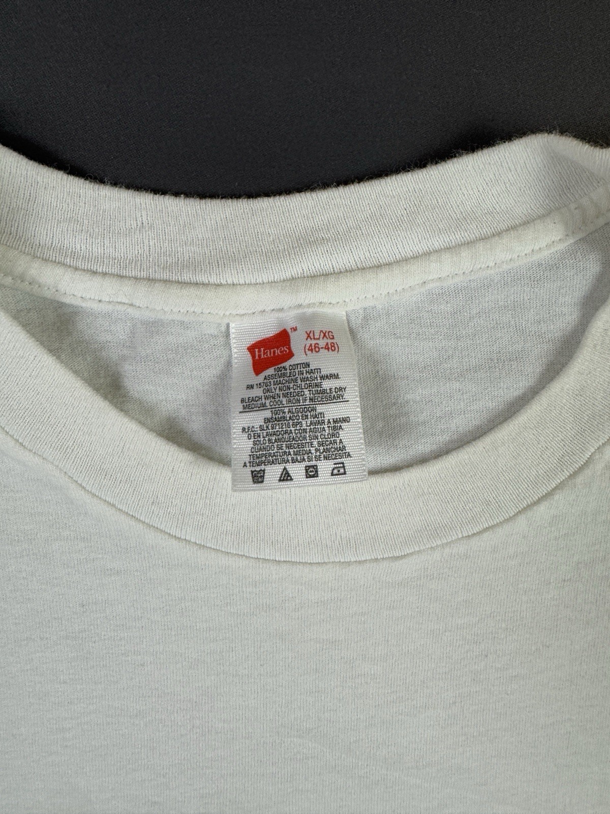Rare Vintage 90s Hanes Blank White Shirt XL Single Stitch Essential Classic Tee gallery