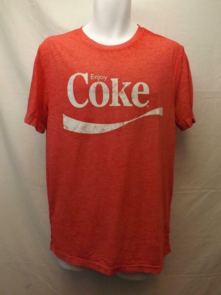 New Coca Cola Coke Mens Size M Medium Vintage Look Distressed Red Shirt gallery