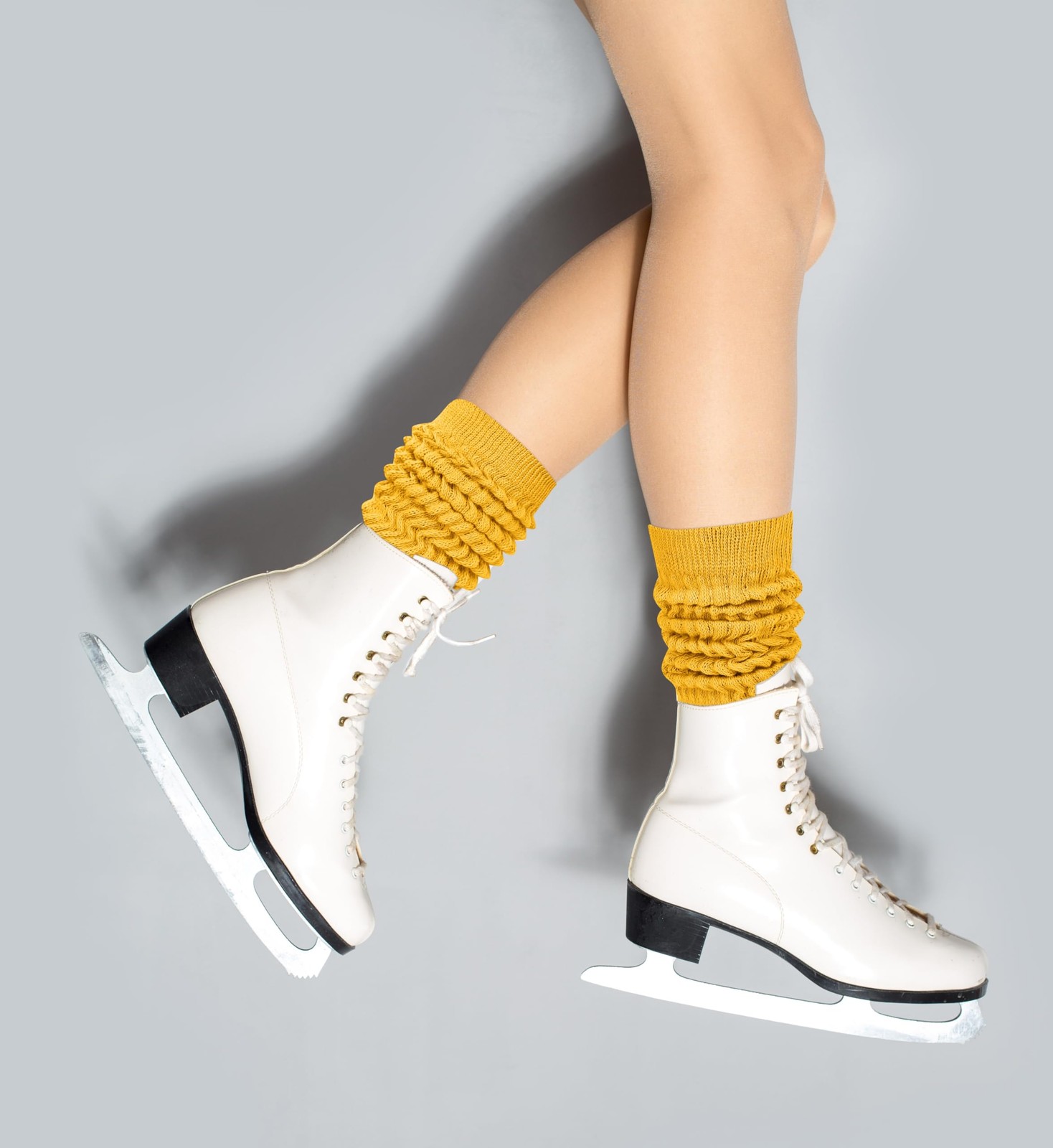 Womens Girls Slouch Scrunch Long Knit Stacked Funny 80s 90s Solid Knee High gallery