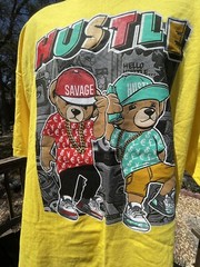 Bailey Apparel Hustle OG Savage Bear T-Shirt 3XL Yellow Print Cool Bear