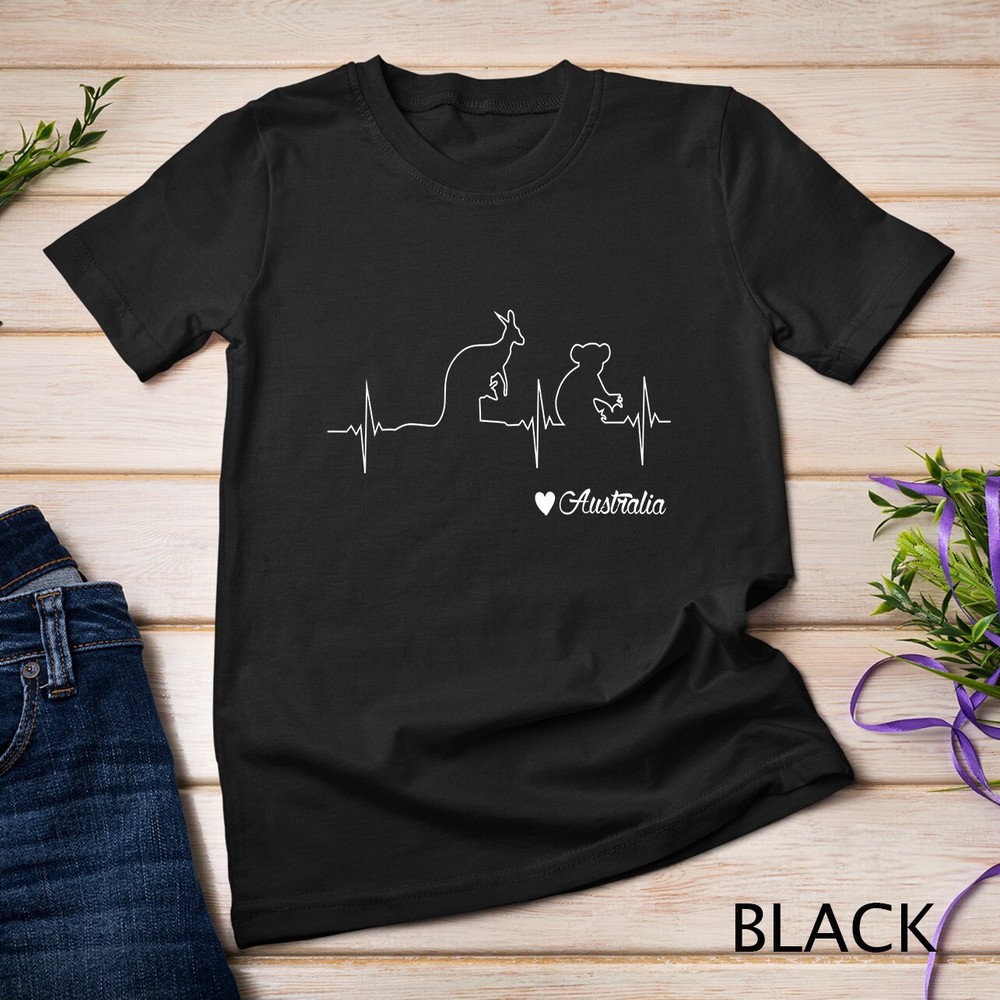 Australia Kangaroo and Koala Heartbeat Draw Gift Premium Unisex T-shirt