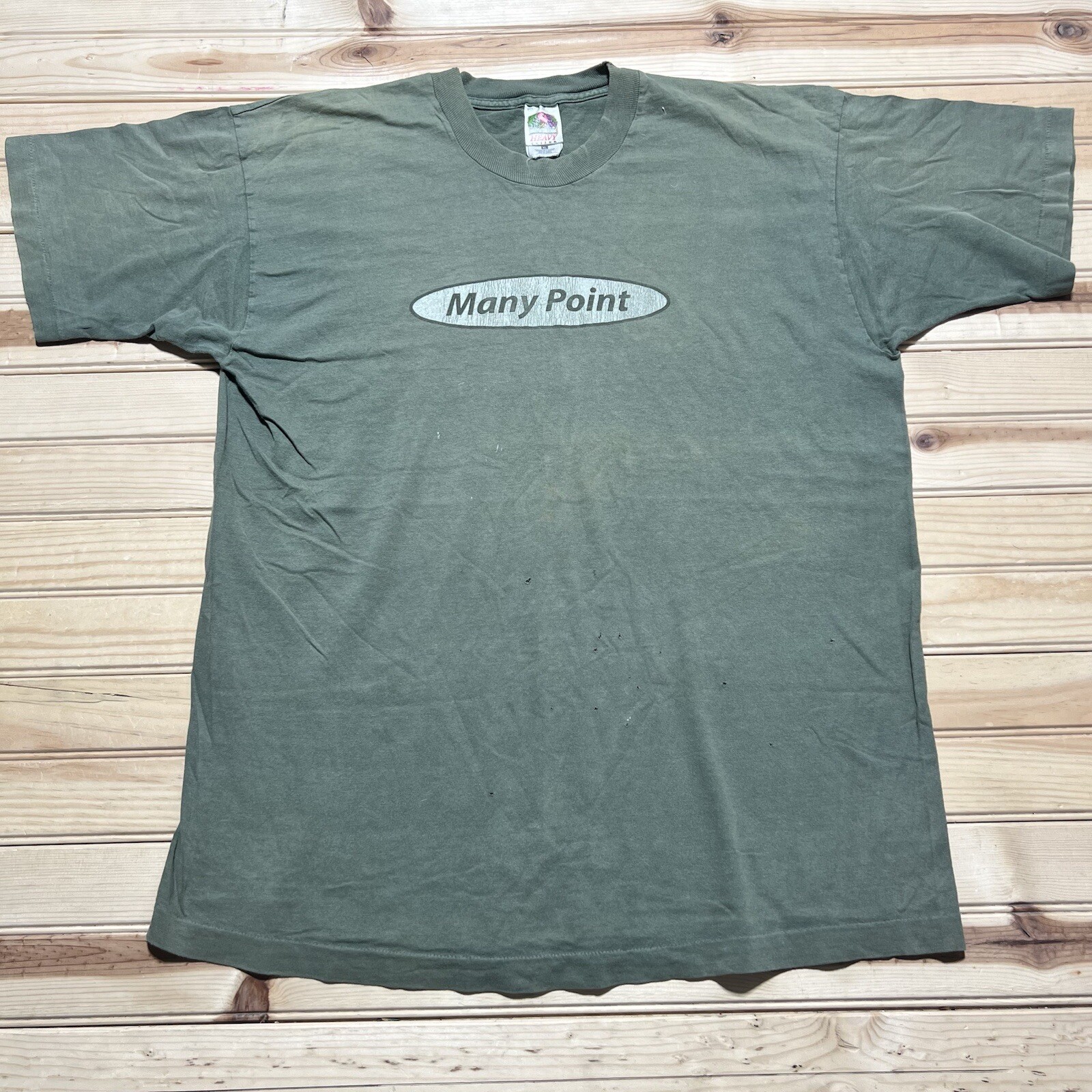 Vintage 90s “ Many Point ” Scout Camp Faded Green Single Stitch Shirt Size XL gallery