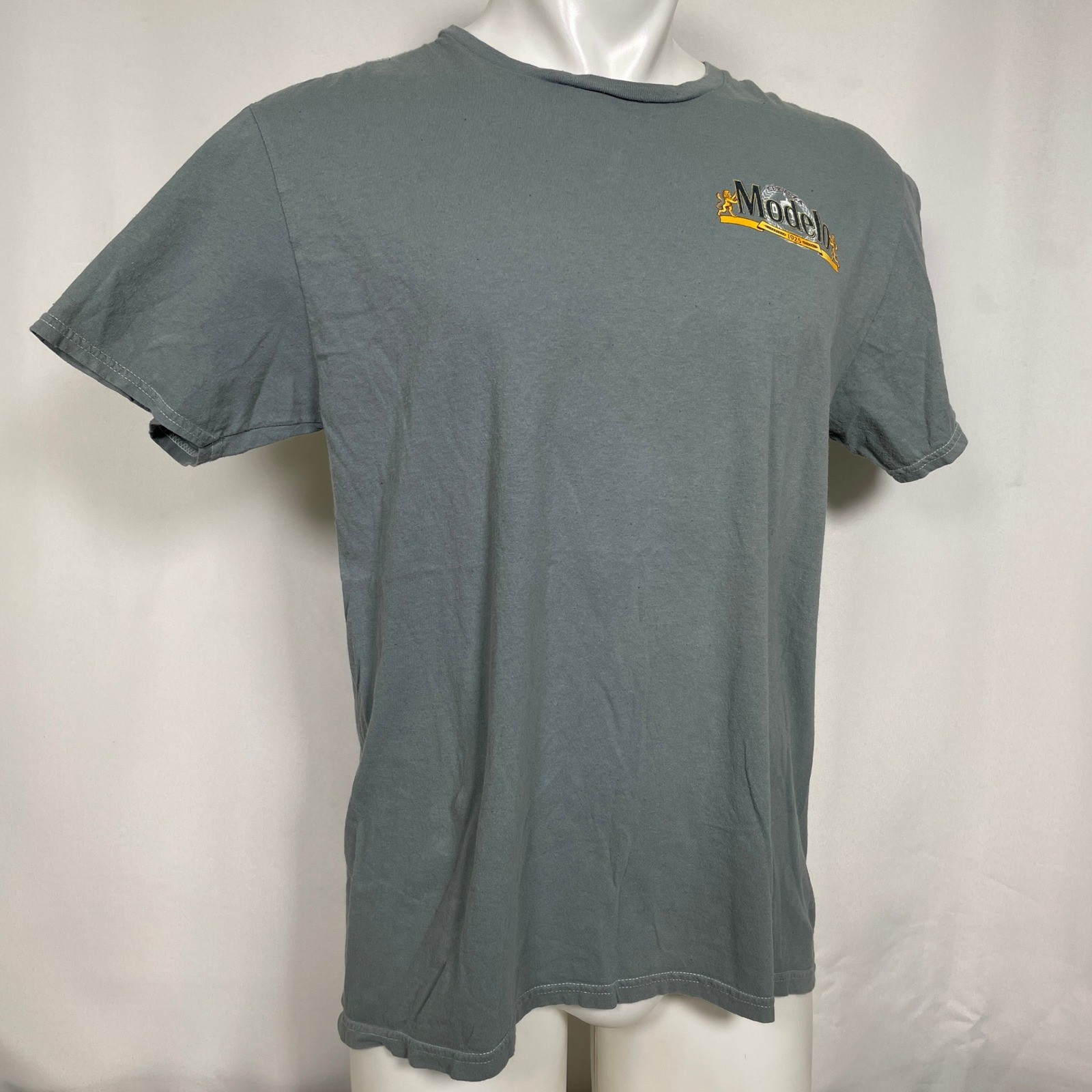 Modelo Beer 1925 Fighting Spirit Gray Cotton T-Shirt Men's LARGE gallery