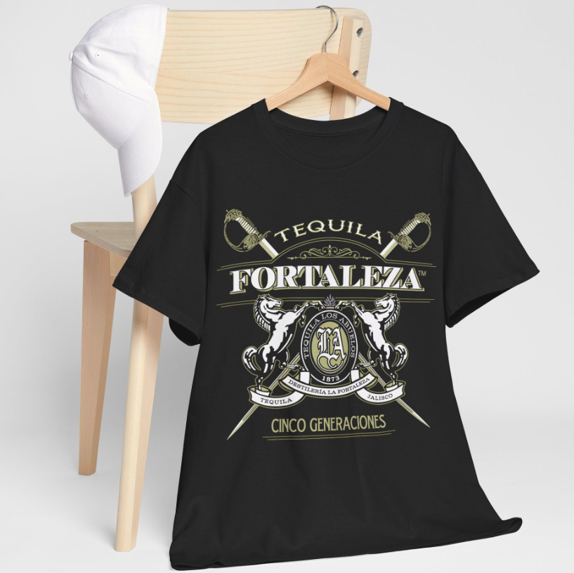 Soft Cotton T-Shirt. Fortaleza, Mexican Tequilar, Black, size S-5XL gallery