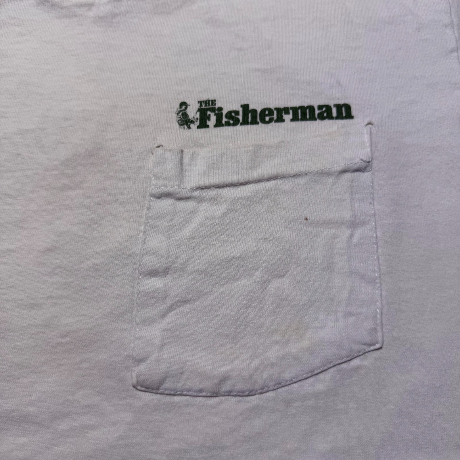 Vintage 1993 The Fisherman Bottom Fishing Fever Pocket Graphic T-Shirt - Large gallery