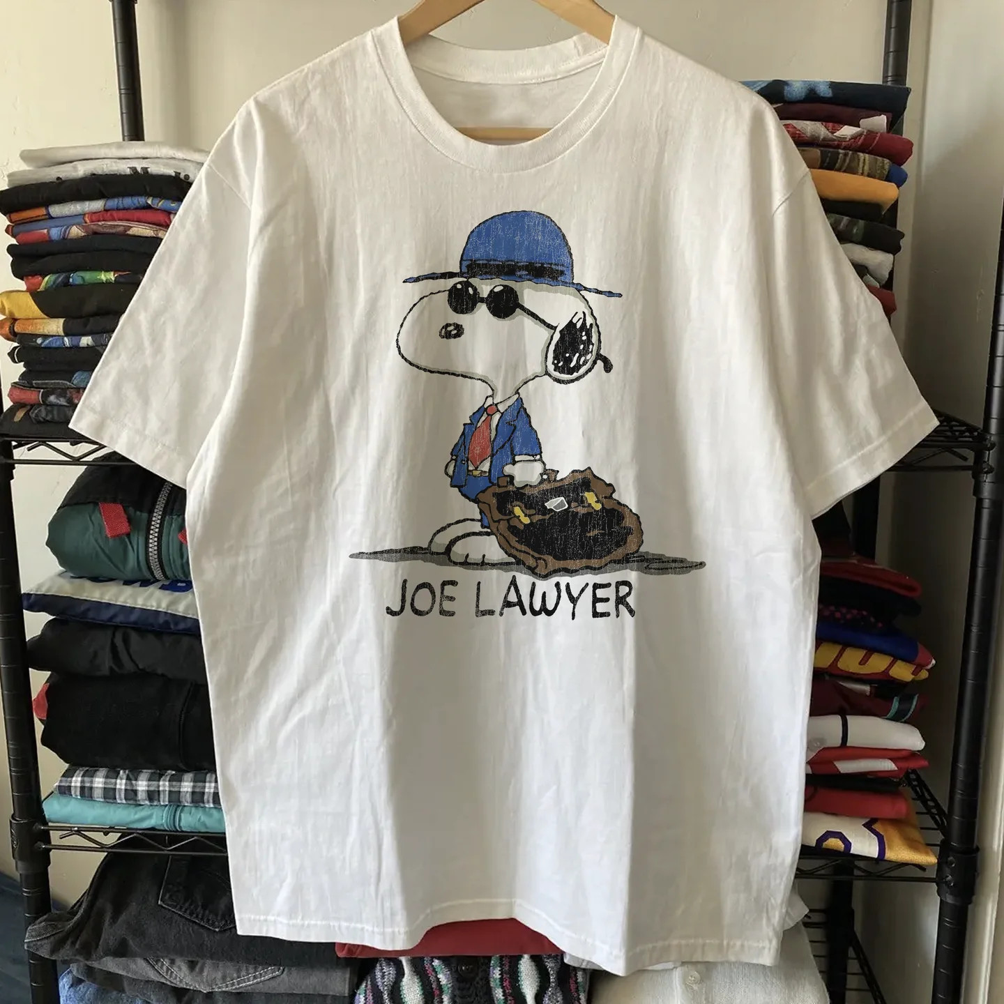 Rare Snoopy Joe Lawyer Cartoon White Tee gallery