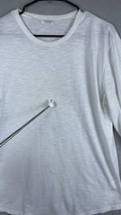 Coofandy Shirt Mens Medium White Long Sleeve Crewneck Casual Solid Knit