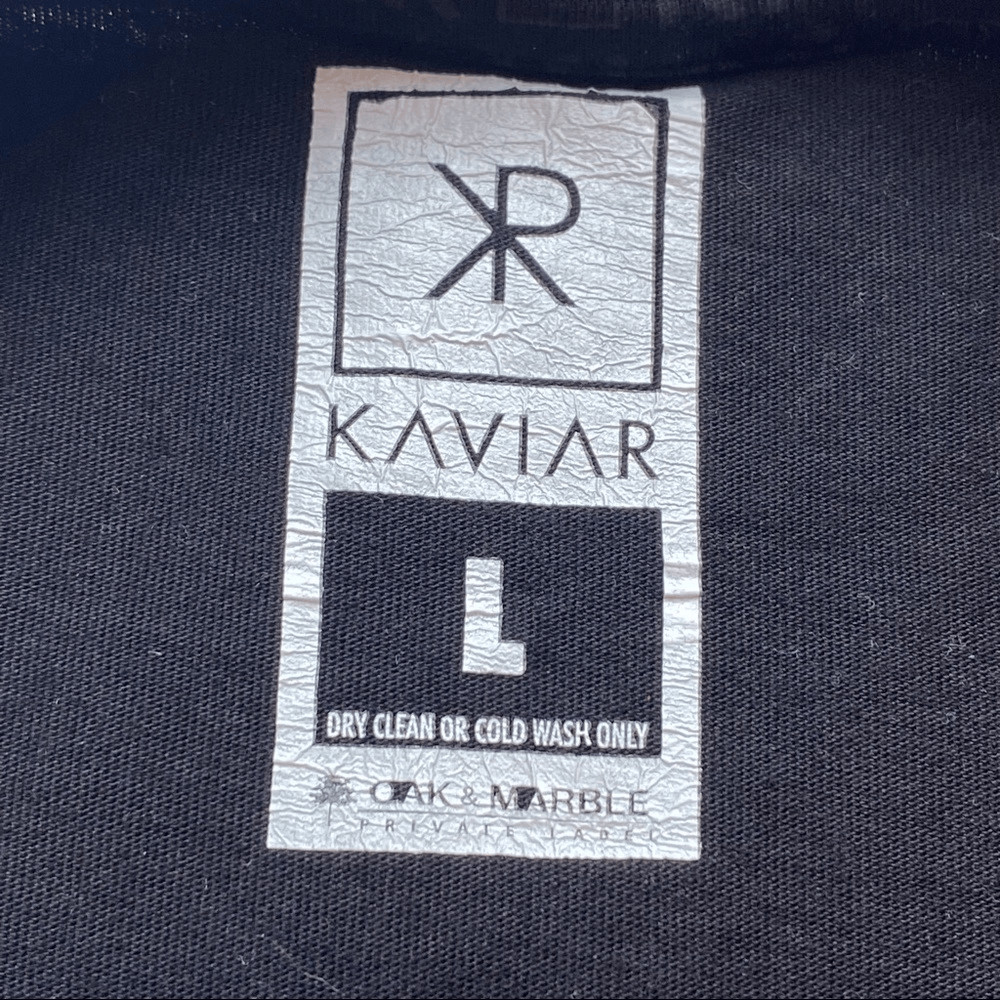 Kaviar Oak and Marble Private Label Black T-Shirt Size Large gallery